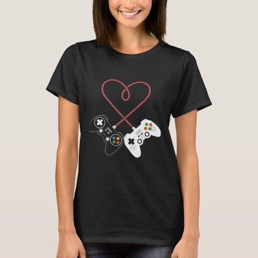 Valentijnsdag Gamer's Delight: op het hart geïnspi T-shirt (Voorkant)