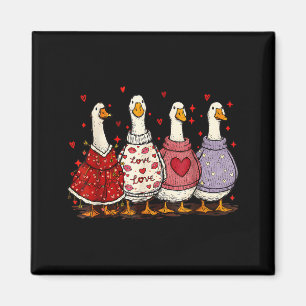 Valentijnsdag Gans Hart Domme Gans Valentijnsdag Magneet