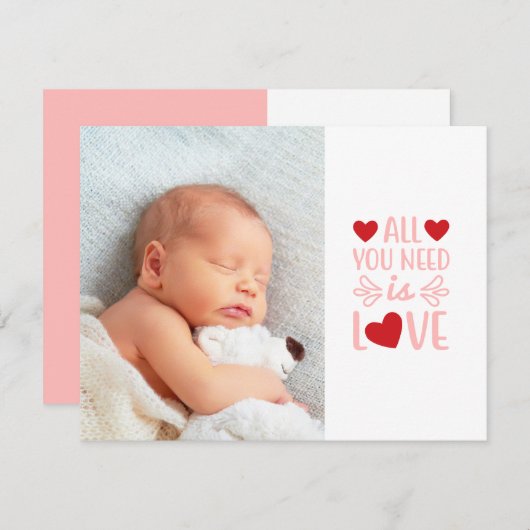 Valentijnsdag Geboorte Aankondiging (Voorkant / Achterkant)