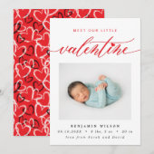 Valentijnsdag Geboortefoto Aankondiging (Voorkant / Achterkant)