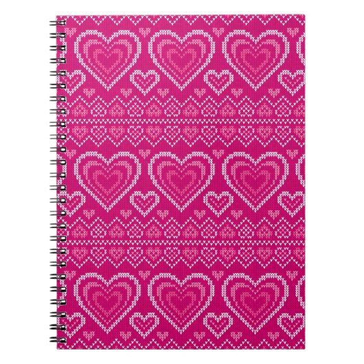 Valentijnsdag Gebreid Patroon 2 Notitieboek (Voorkant)