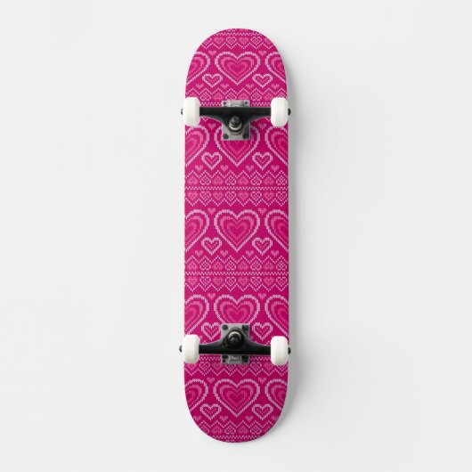 Valentijnsdag Gebreid Patroon 2 Persoonlijk Skateboard (Voorkant)