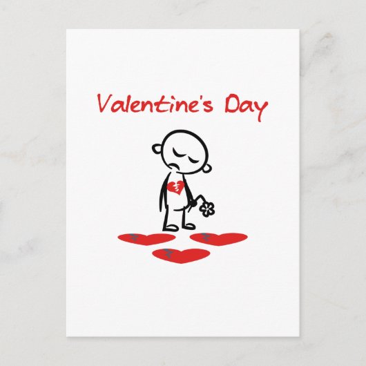 Valentijnsdag Gebroken Man Kleur van hart Briefkaart (Voorkant)