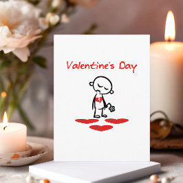 Valentijnsdag Gebroken Man Kleur van hart Briefkaart