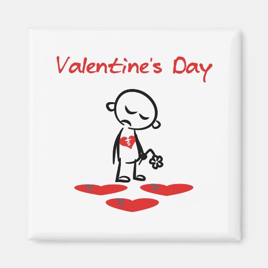 Valentijnsdag Gebroken Man Kleur van hart Magneet (Voorkant)