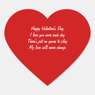 Valentijnsdag gedicht hart sticker