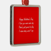 Valentijnsdag gedicht metalen ornament (Rechts)