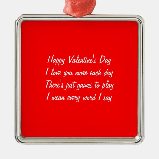 Valentijnsdag gedicht metalen ornament (Voorkant)
