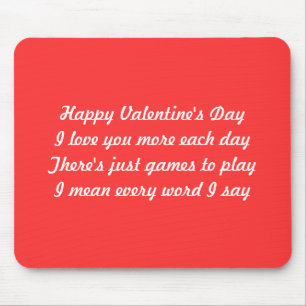 Valentijnsdag gedicht muismat