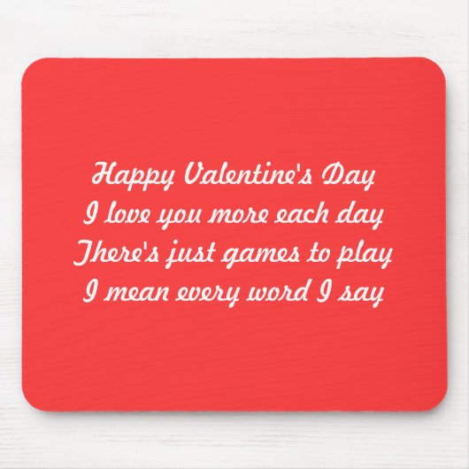 Valentijnsdag gedicht muismat (Voorkant)