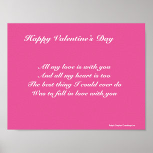 Valentijnsdag gedicht voor een minnaar poster