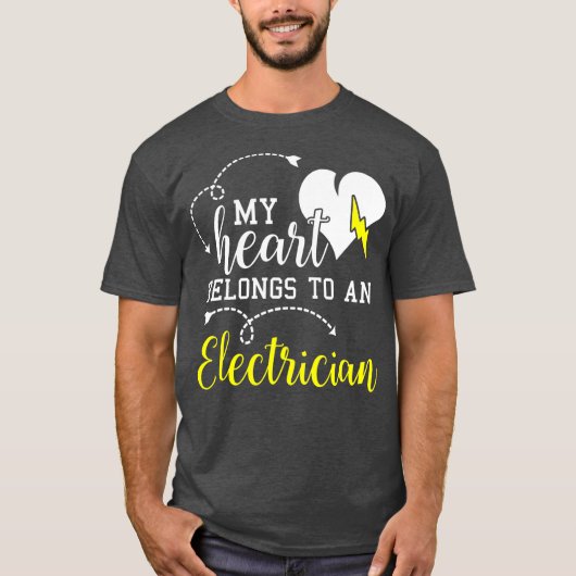Valentijnsdag geeft hem haar elektricien t-shirt (Voorkant)