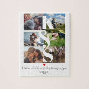 Valentijnsdag geeft paar persoonlijke foto's legpuzzel