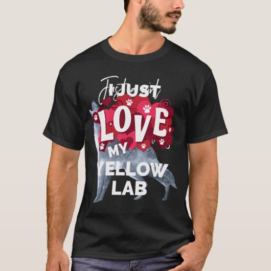 Valentijnsdag Geel Lab Labrador Dog Love Gift T-shirt (Voorkant)