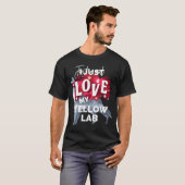 Valentijnsdag Geel Lab Labrador Dog Love Gift T-shirt (Voorkant volledig)