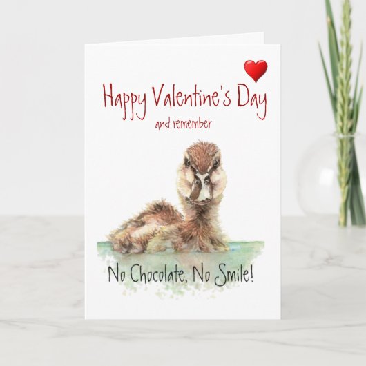 Valentijnsdag Geen chocolade, geen glimlach, boze  Feestdagen Kaart (Voorkant)
