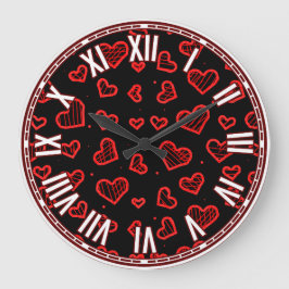 Valentijnsdag geïnspireerd ontwerp grote klok
