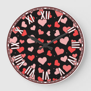 Valentijnsdag geïnspireerd ontwerp grote klok
