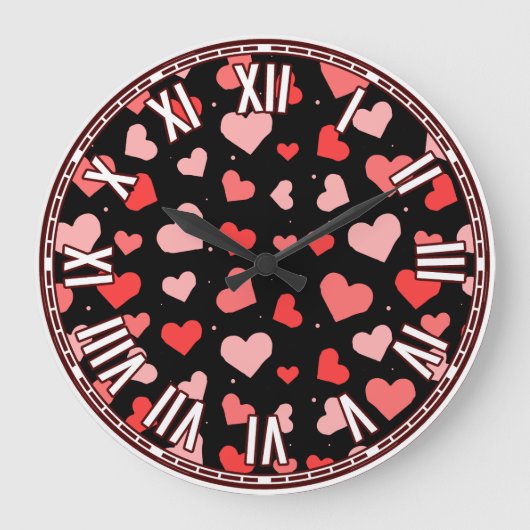 Valentijnsdag geïnspireerd ontwerp grote klok (Voorkant)