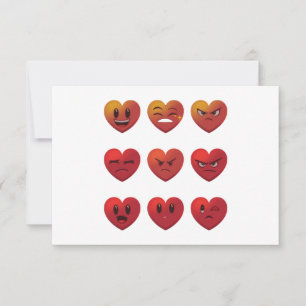 Valentijnsdag Gekke gezichten harten Funny Bedankkaart