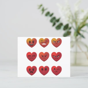 Valentijnsdag Gekke gezichten harten Funny Briefkaart