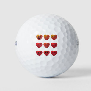 Valentijnsdag Gekke gezichten harten Funny Golfballen