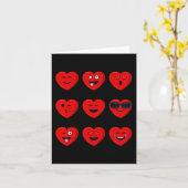 Valentijnsdag Gekke Gezichten Harten Leuke Jongens Kaart (Gele Bloem)