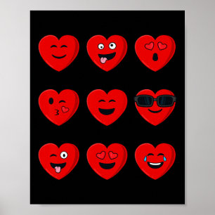 Valentijnsdag Gekke Gezichten Harten Leuke Jongens Poster