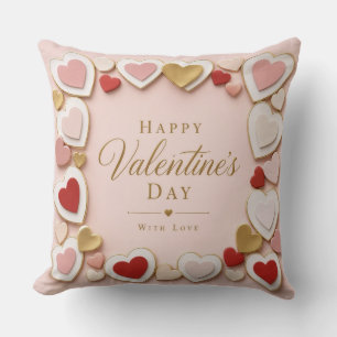 Valentijnsdag Gelaagde Hart Frame Rand Kussen