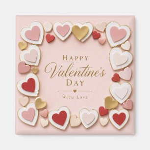Valentijnsdag Gelaagde Hart Frame Rand Magneet