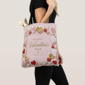 Valentijnsdag Gelaagde Hart Frame Rand Tote Bag (Dichtbij)