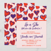 Valentijnsdag gender onthullen uitnodiging lieverd (Voorkant / Achterkant)