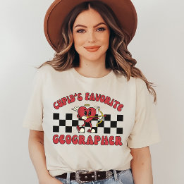 Valentijnsdag Geografie, Geograaf van Coupid T-shirt