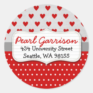 Valentijnsdag gepersonaliseerd Circle retouradres Ronde Sticker