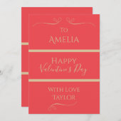 Valentijnsdag gepersonaliseerd modern roze feestdagenkaart (Voorkant / Achterkant)