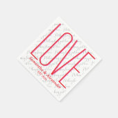 Valentijnsdag Gepersonaliseerd Paar Modern Rood Servet (Hoek)