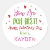 Valentijnsdag gepersonaliseerd spelen Doh Treat Ronde Sticker (Voorkant)