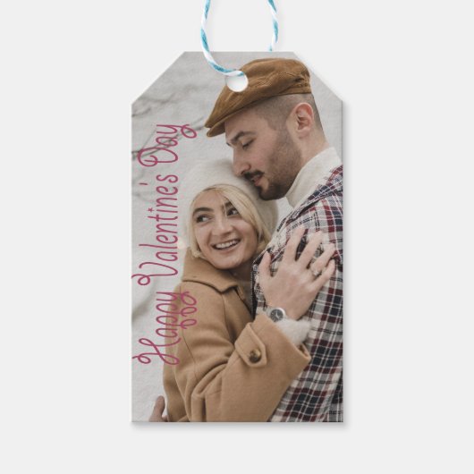 Valentijnsdag gepersonaliseerde foto cadeaulabel (Voorkant)