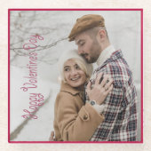 Valentijnsdag gepersonaliseerde foto glazen onderzetter (Voorkant)
