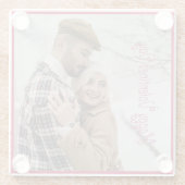 Valentijnsdag gepersonaliseerde foto glazen onderzetter (Achterkant)