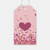 Valentijnsdag gepersonaliseerde foto roze harten cadeaulabel (Achterkant)