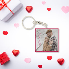 Valentijnsdag gepersonaliseerde foto sleutelhanger