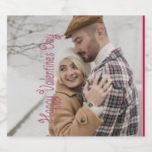 Valentijnsdag gepersonaliseerde foto sparkling wijnetiket (Enkel label)