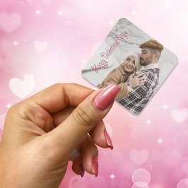 Valentijnsdag gepersonaliseerde foto vierkante sticker