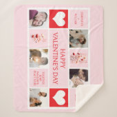 Valentijnsdag gepersonaliseerde fotocollage sherpa deken (Voorkant)