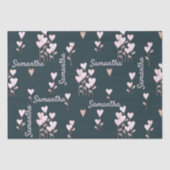 Valentijnsdag Gepersonaliseerde naam Harde bloemen Tissuepapier (Voorkant)