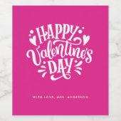Valentijnsdag gepersonaliseerde naam wijn etiket (Enkel label)
