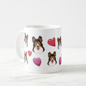Valentijnsdag German Shepherd Cute Hondenliefhebbe Koffiemok (Voorkant links)
