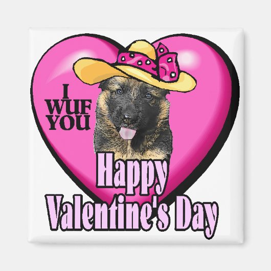 Valentijnsdag German Shepherd Magneet (Voorkant)