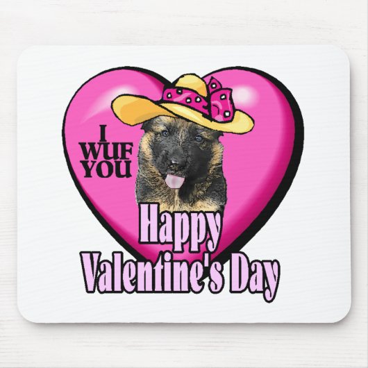 Valentijnsdag German Shepherd Muismat (Voorkant)